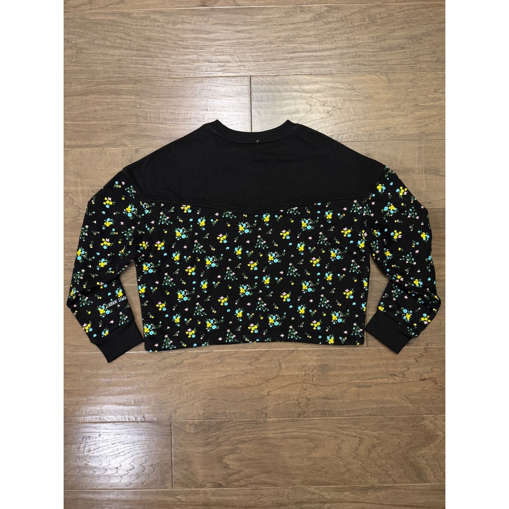 NWT Adam Selman Sport x Urban Outfitters Floral Boxy Sweatshirt Black Size M - Picture 4 of 7